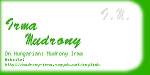 irma mudrony business card